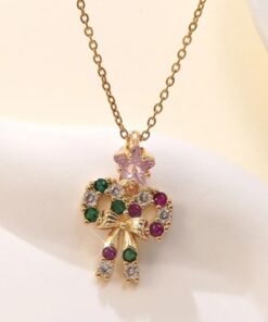 Zauberhafte Halskette mit Anhänger Schleife mit Kristallen