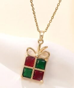 Festliche Halskette mit Anhänger Geschenkpäckchen