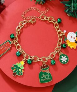 Armband mit Tannenbaum und Schneemann – Eleganter Weihnachtsschmuck