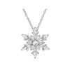 Elegante Edelstahl Halskette mit Schneeflocken-Anhänger – Weiße Kristalle, 50 cm