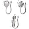 Fake Nasenpiercing diverse Motive Herz/Rose/Blatt