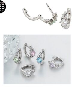 Ohrstecker Creolen mit funkelndem Kristall aus Titanstahl – verschiedene Farben