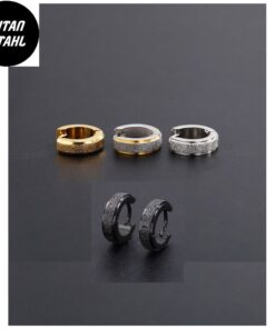 1 Paar Titan Stahl Klapp Creolen – Matt / Glitzer Look