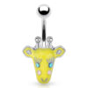 Bauchnabelpiercing Giraffe Gelb mit Kristall Augen