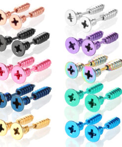 Kreuzschraube Ohrstecker Edelstahl beschichtet