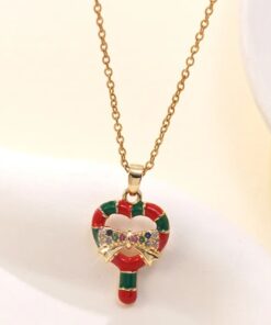 Charmante Halskette mit Anhänger Zuckerstangen-Herz