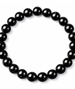 Obsidian Armband – Schwarzer Naturstein | 8 mm Perlen | Elastisch