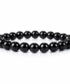 Obsidian Armband – Schwarzer Naturstein | 8 mm Perlen | Elastisch