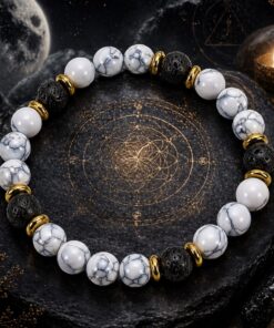 Balance Armband aus Howlit & Lava-Stein – Erdung, Ruhe & Stärke