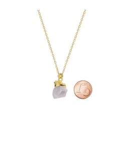 Natürliche Kristall Kette – Milchquarz Anhänger in goldfarbener Fassung