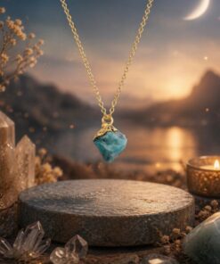 Natürliche Amazonit Kette mit Rohstein-Anhänger – Energie & Balance