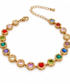 Zirkonia Armband Multicolor – 18K Gold PVD beschichtet – elegant & langlebig